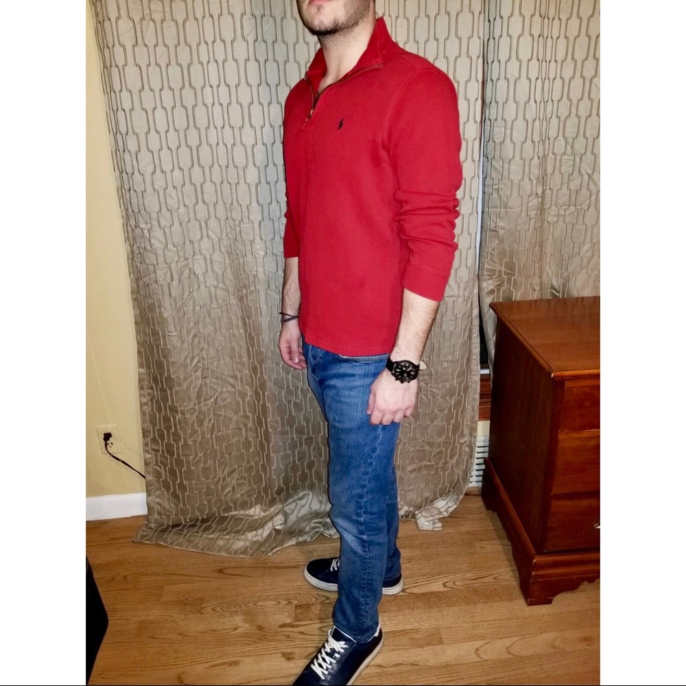 Polo Ralph Lauren | Red Sweater 1/2 Zip Sz M
